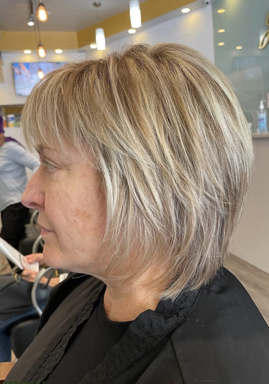 blonde-highlights-on-short-choppy-hair