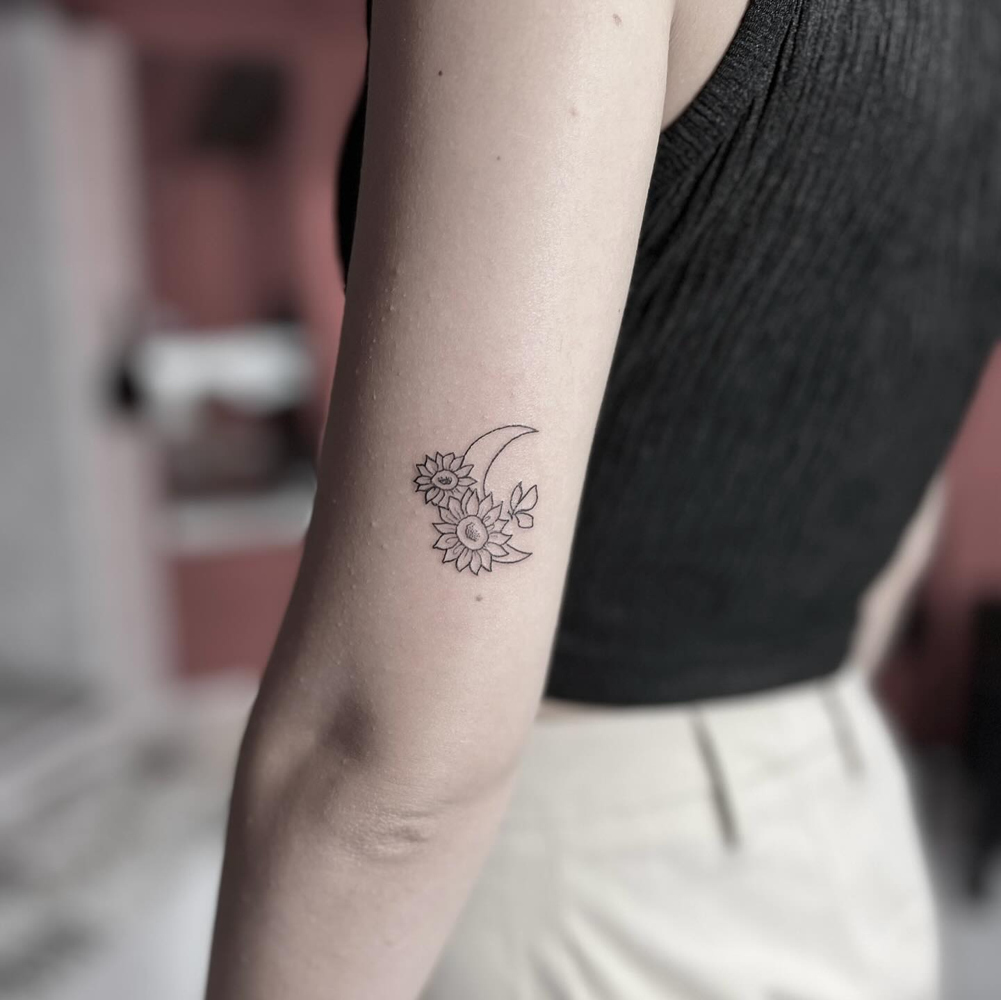 moon-and-flower-tattoo