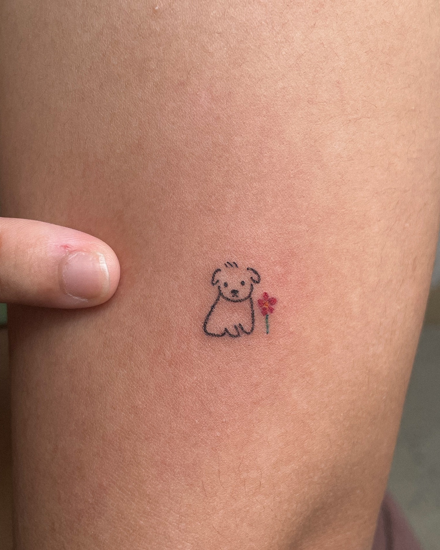 puppy-with-flower-tattoo