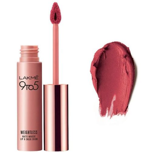 Lakme 9 to 5 Weightless Mousse Lip and Cheek Color- Plum Feather