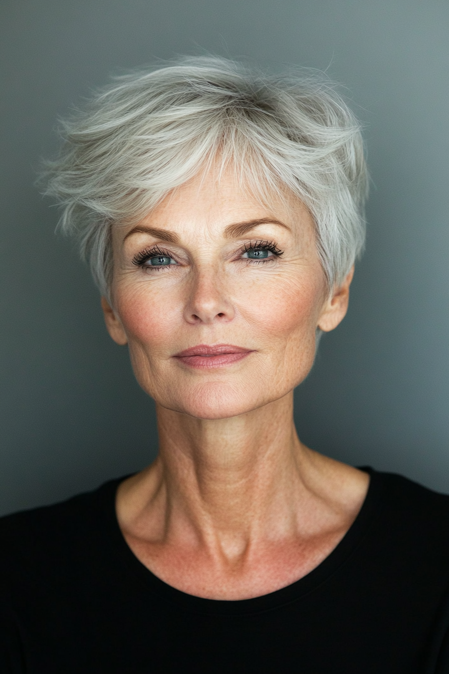 short-gray-messy-hair