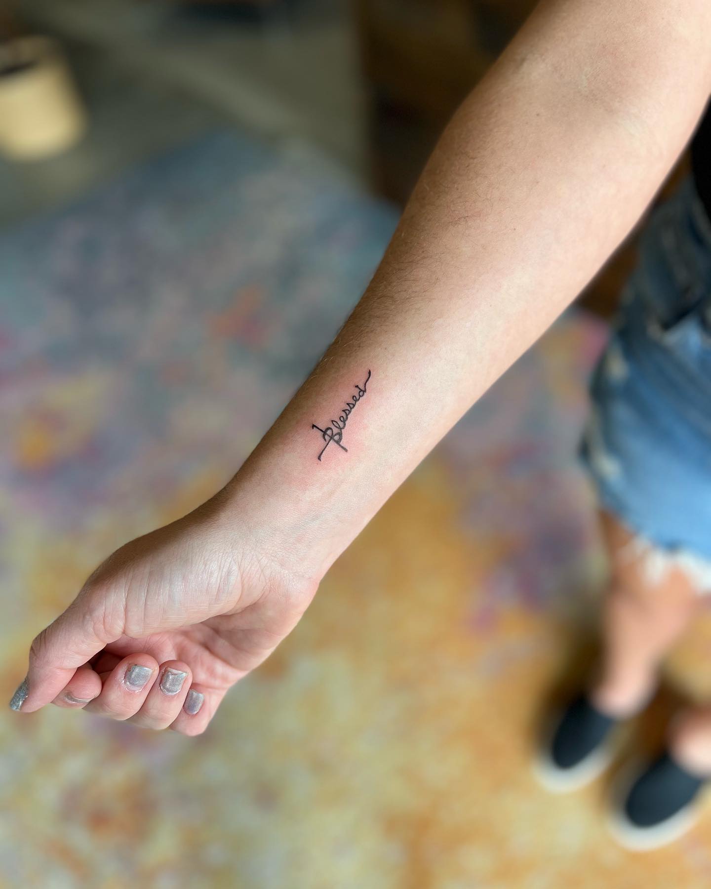 blessed-word-cross-tattoo