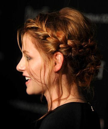 Side-Braided Bun with Bangs2