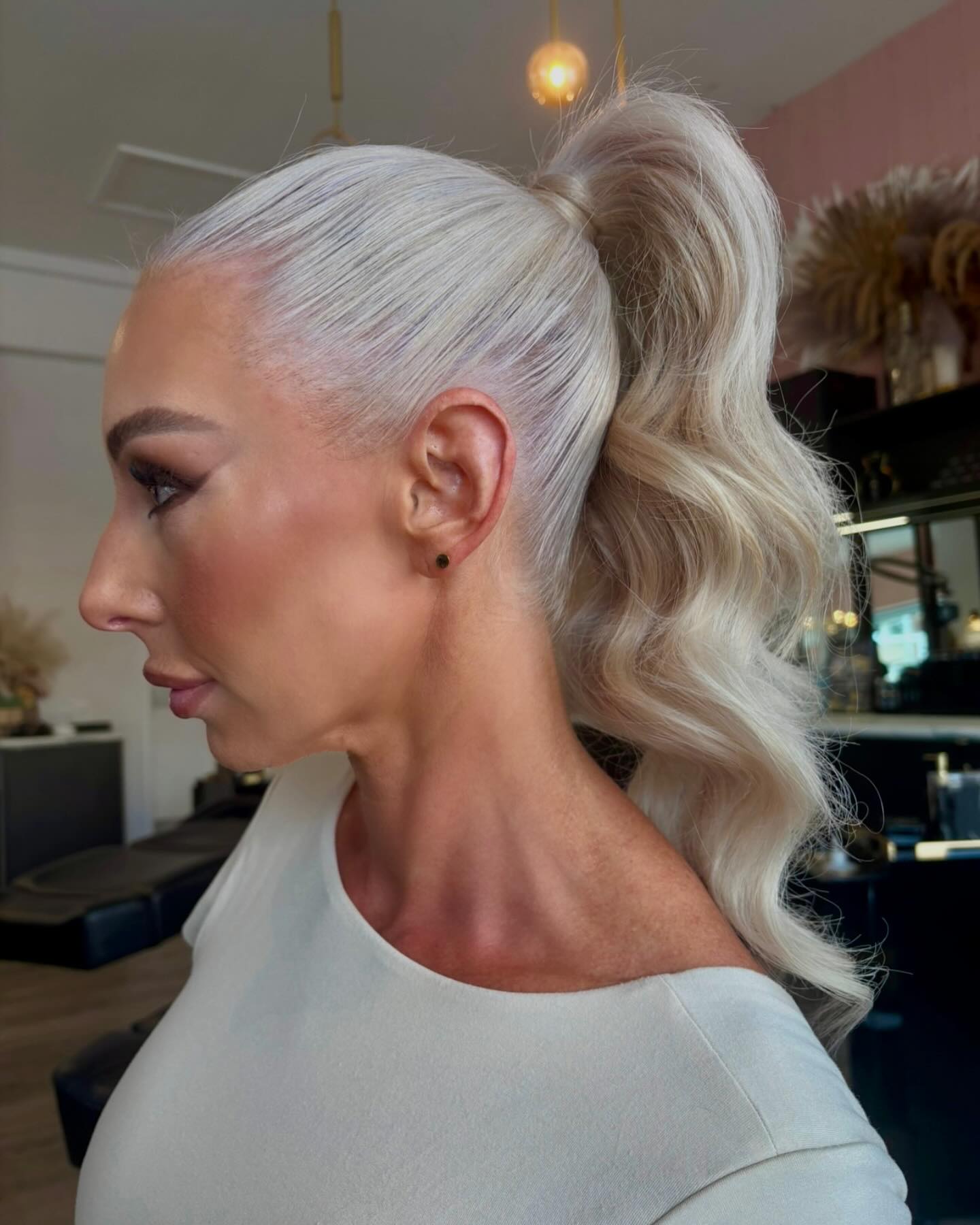 Pony-on-platinum-blonde-hair