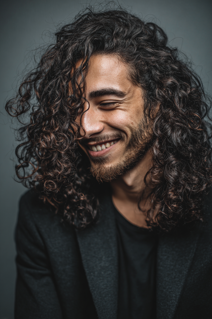 thick-long-curls-with-stylish-beard