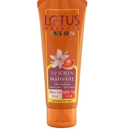 Lotus Herbals Safe Sun UV Screen Matte Gel, SPF 50