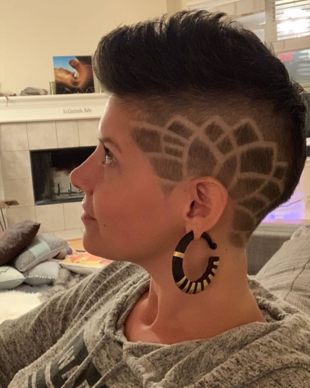 Undercut Pixie with Flower Detailing