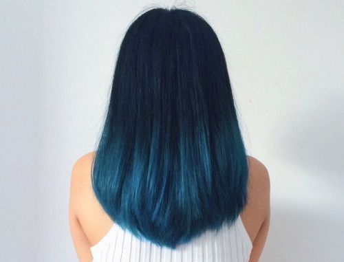 Smooth Teal Balayage For Black Hair