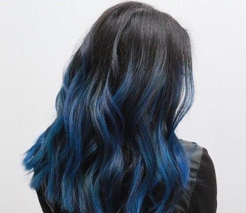 Blue and Green Balayage Hair