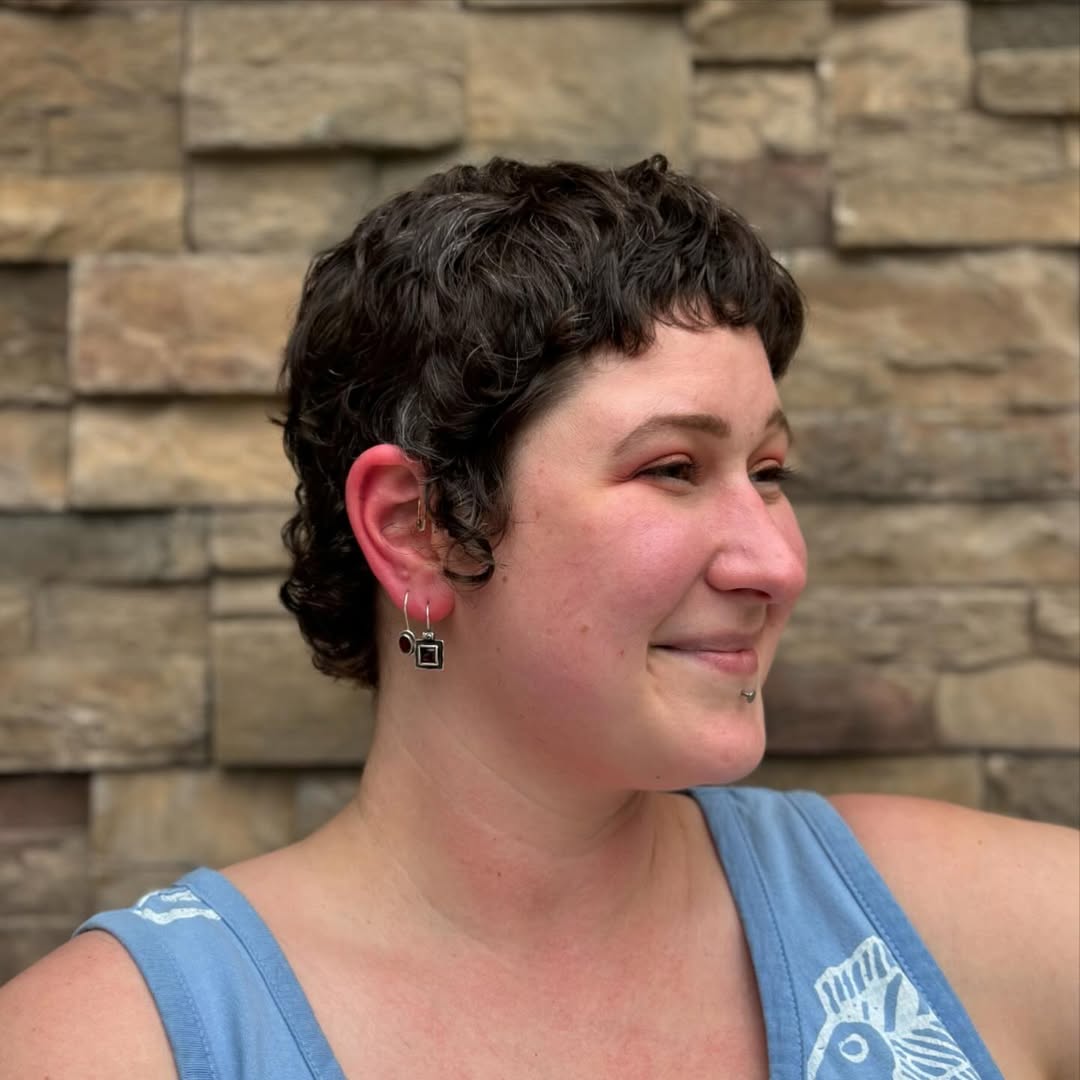 Curly Pixie with Sideburns