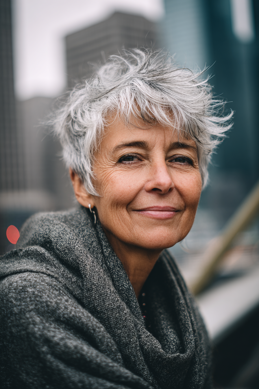 messy-short-gray-hair