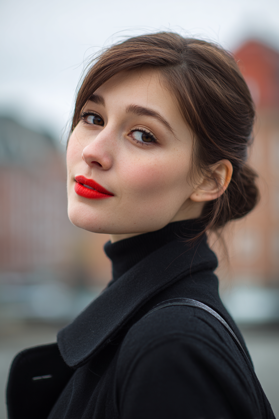 bright-red-lips-and-subtle-pink-makeup