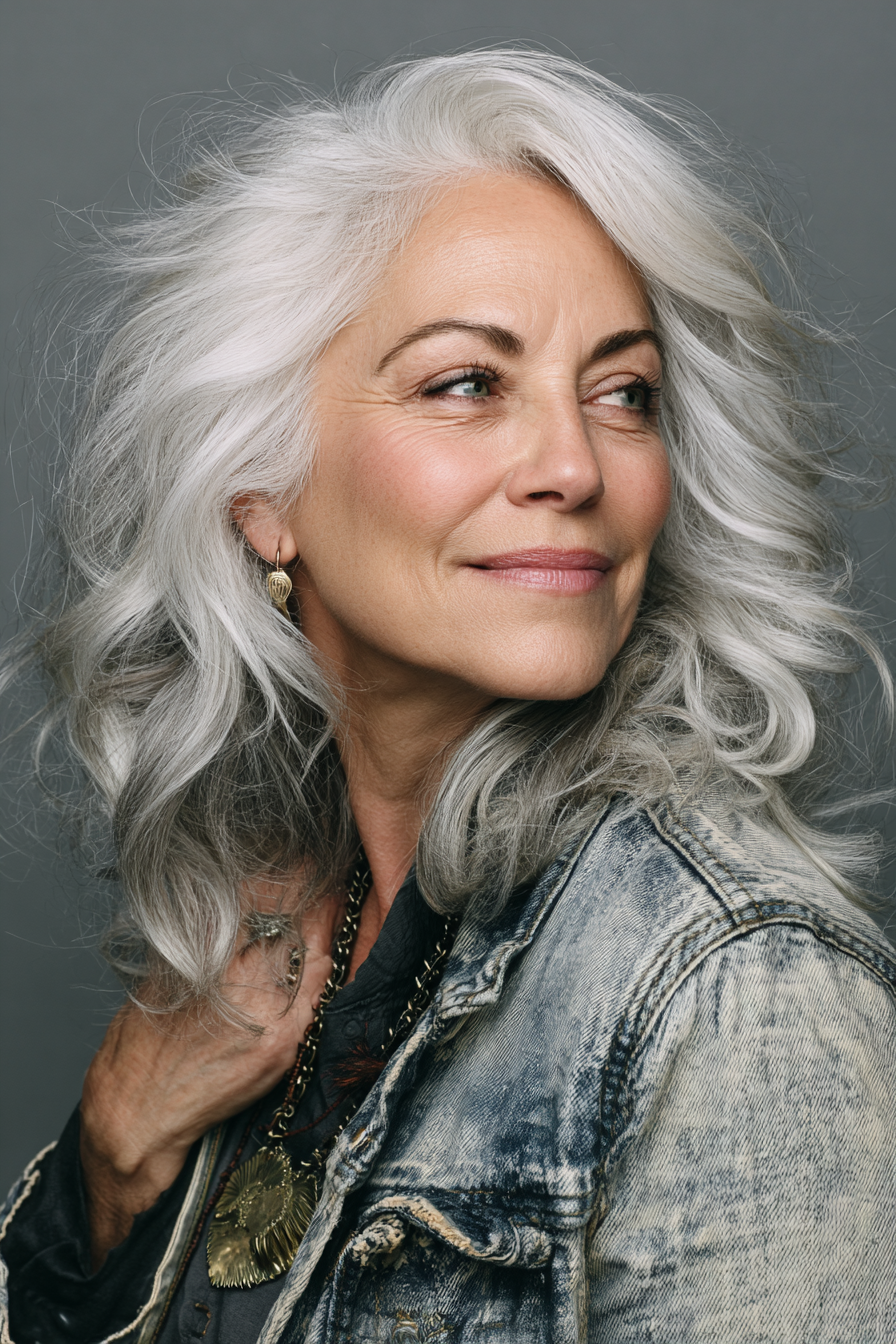 gray-layered-wavy-medium-hair