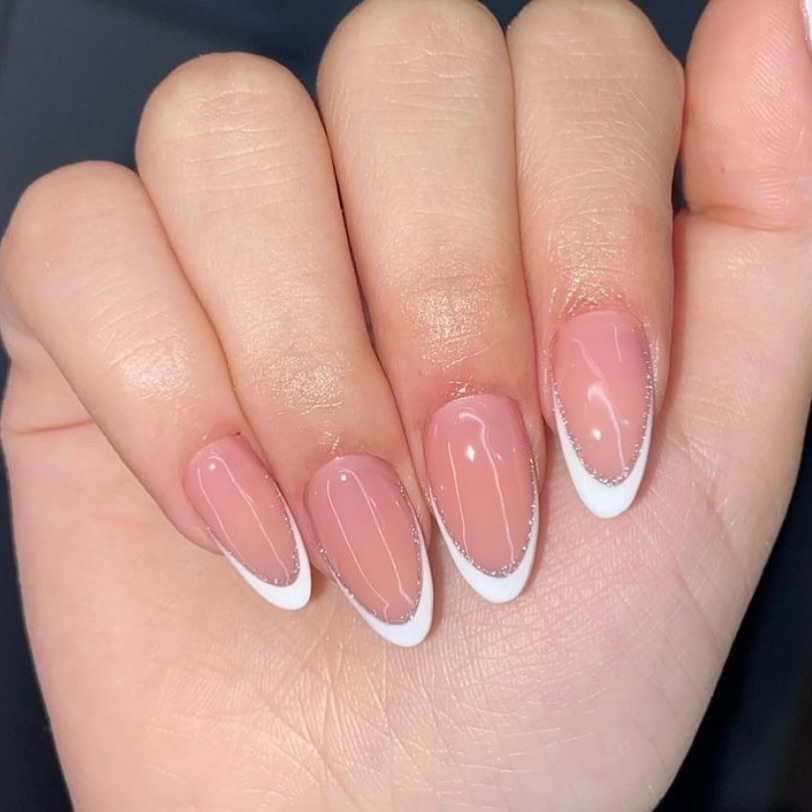almond-french-nails