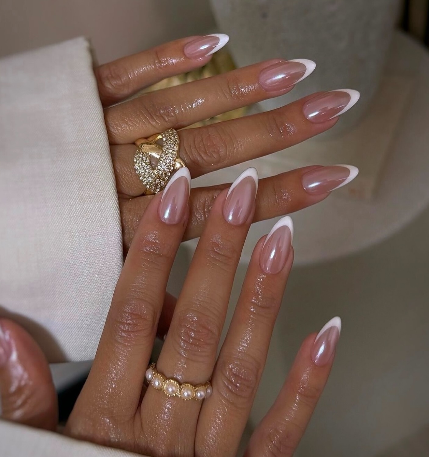 french-tip-with-chrome-nails
