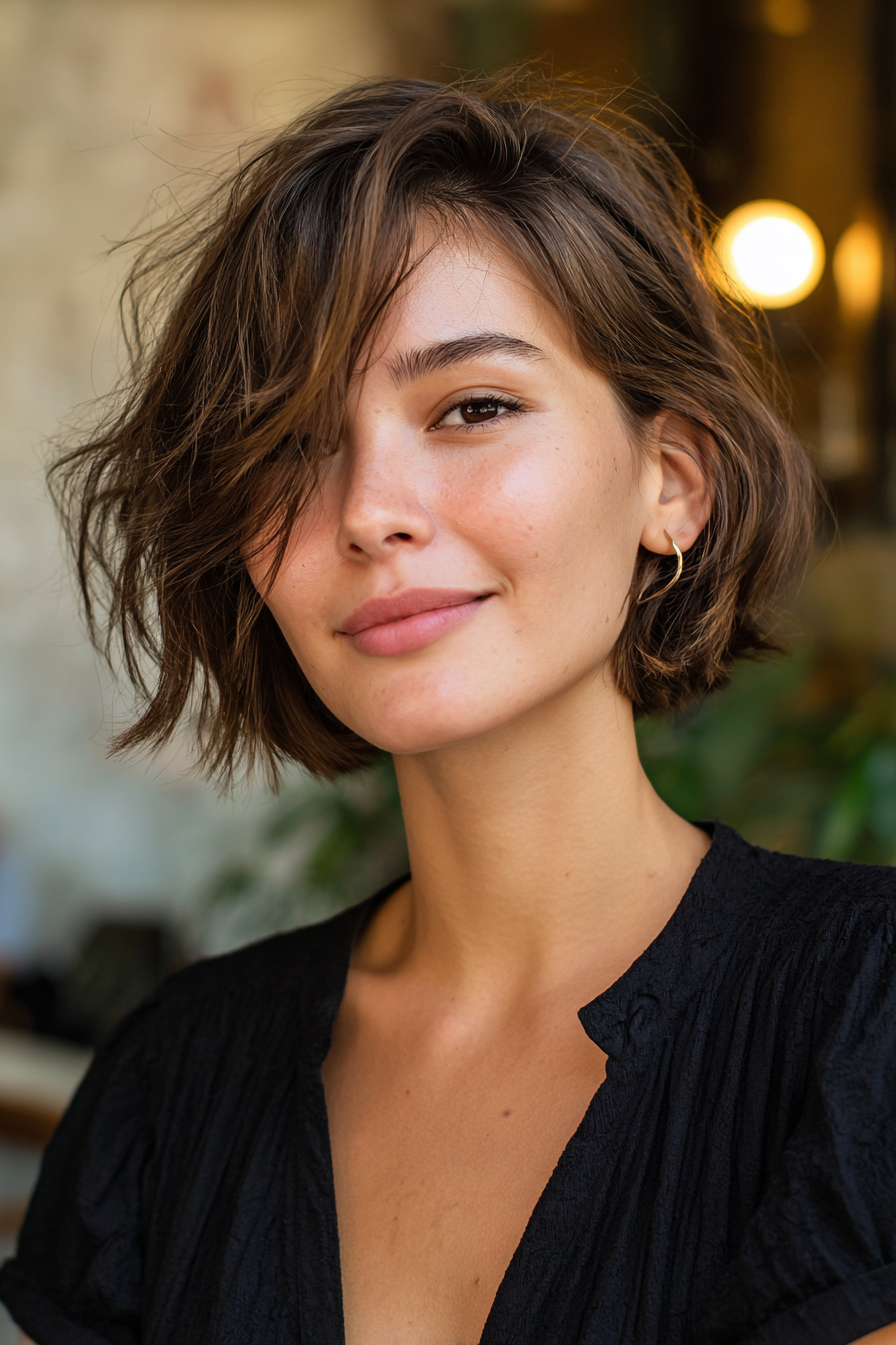 brown-textured-bob-with-side-bangs