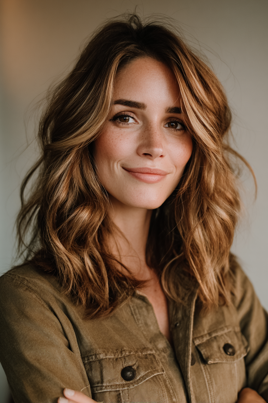 thick-brown-hair-with-caramel-highlights