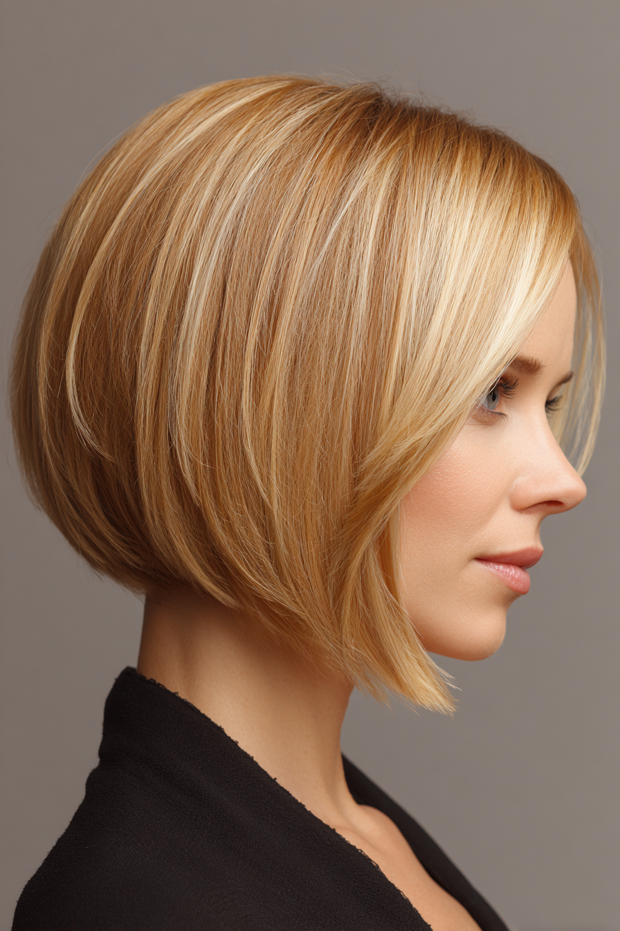 brown-bob-with-bonde-highlights