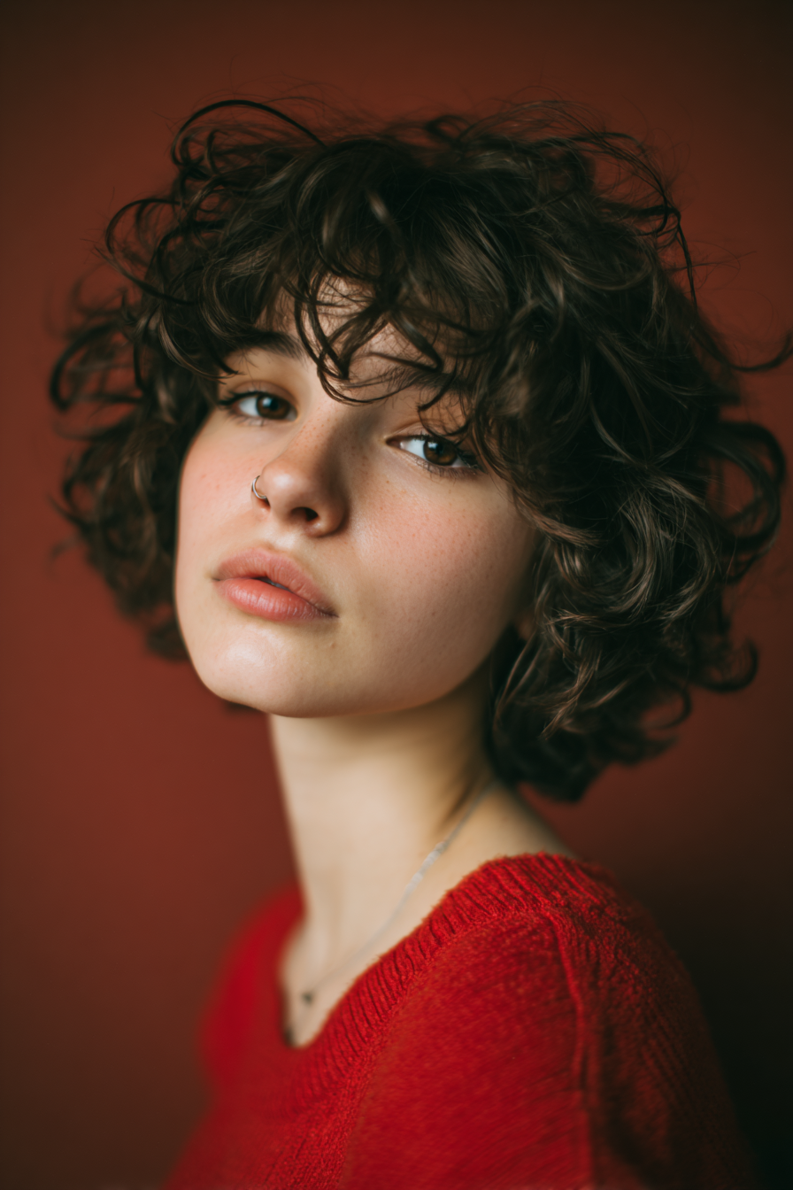 black-chin-length-shaggy-bob