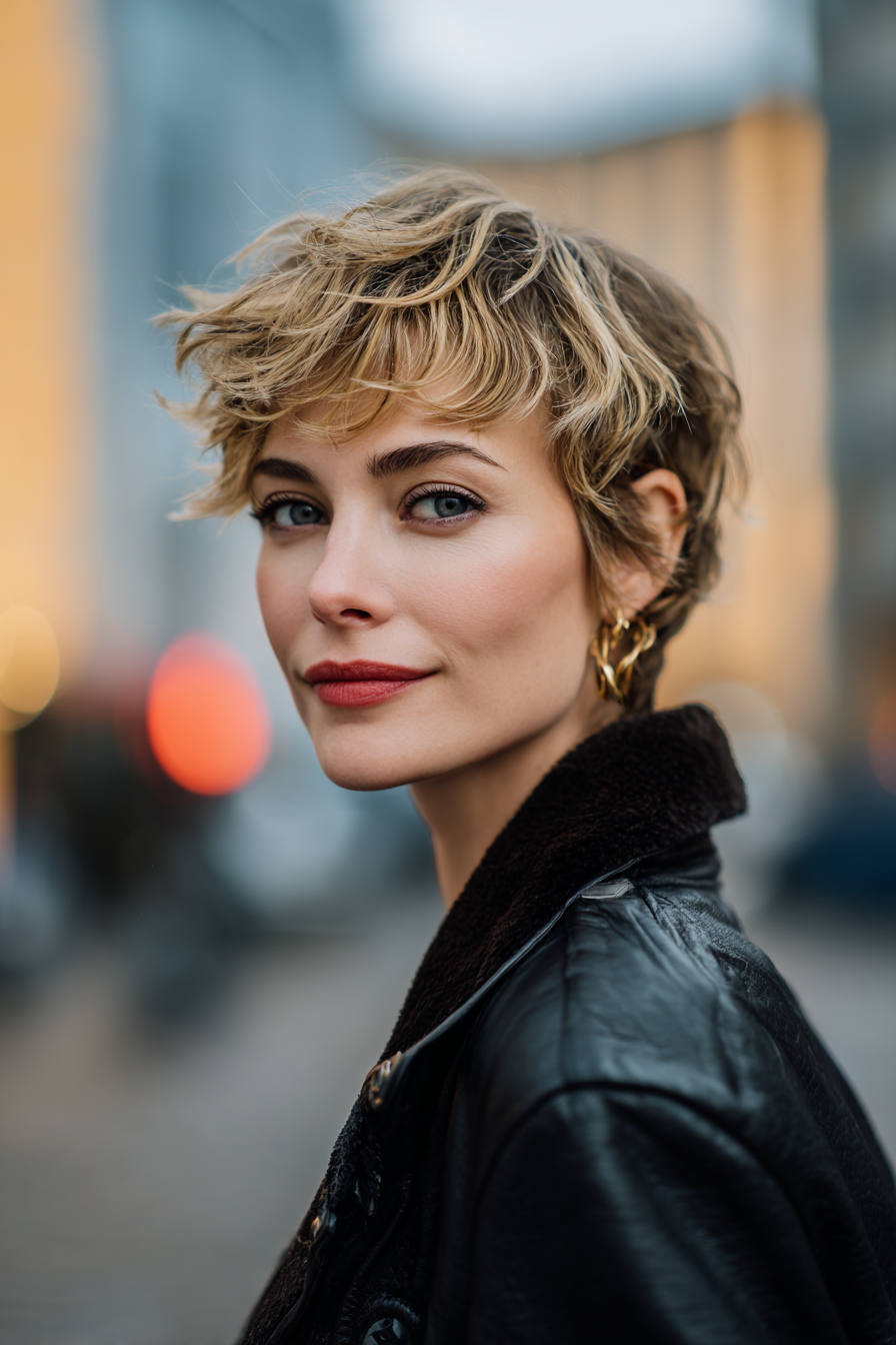 brown-pixie-with-blonde-highlights