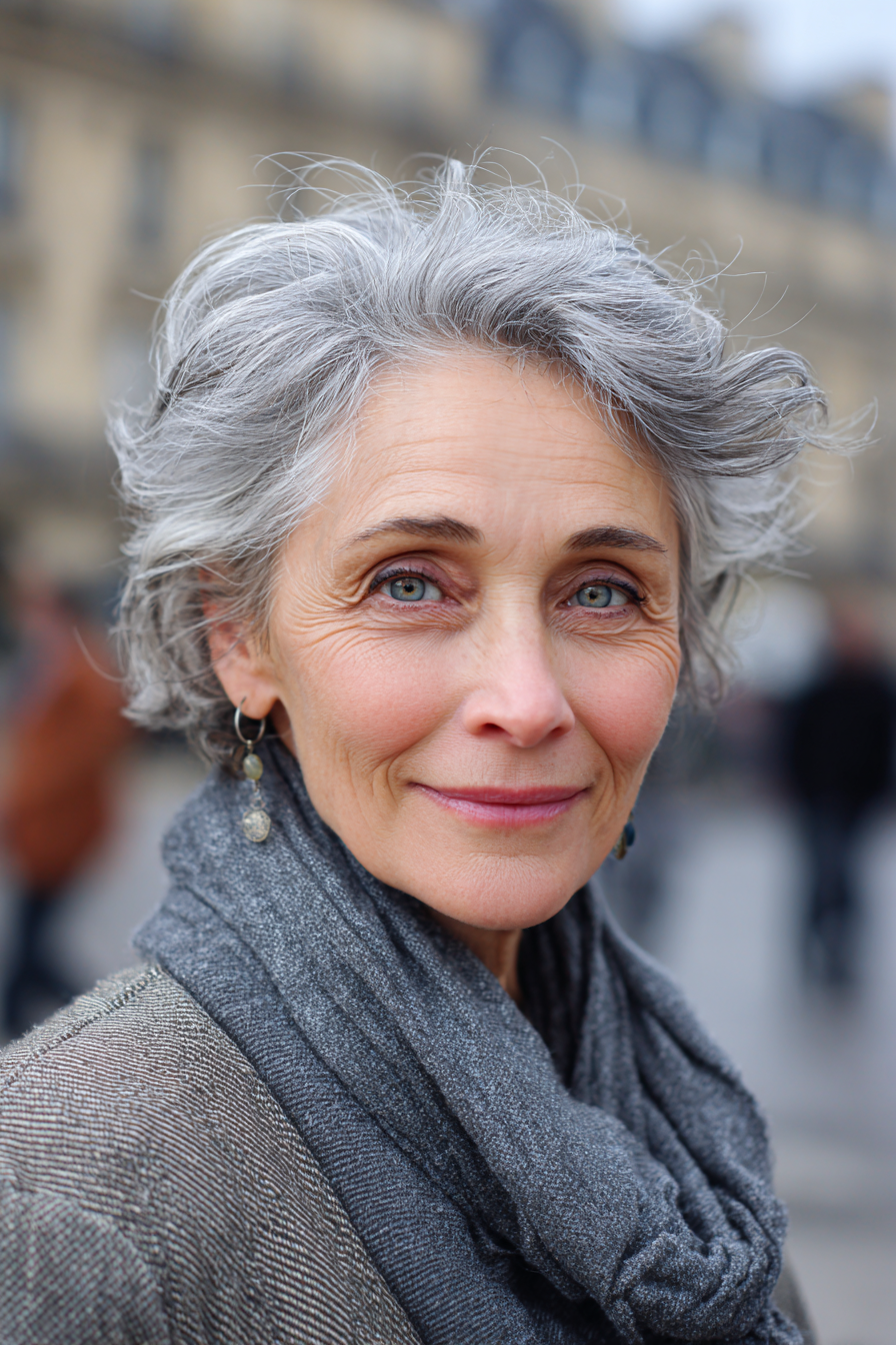 short-gray-hair-with-dark-brown-highlights