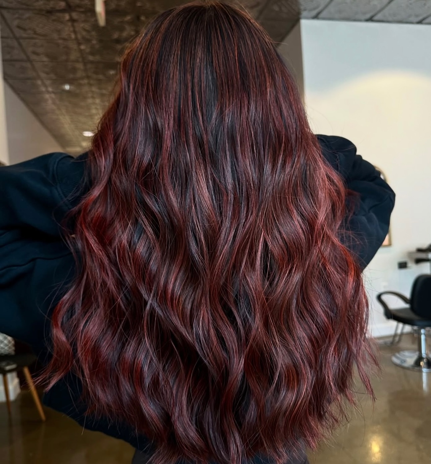 long-wavy-red-cherry-cola-balayage