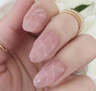 Rose Quartz Marble Nails