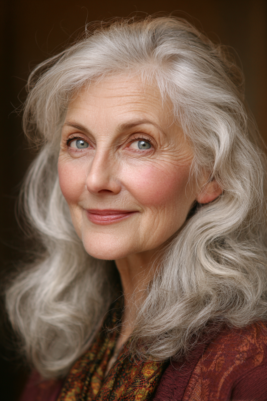 shoulder-length-silver-fine-wavy-hair