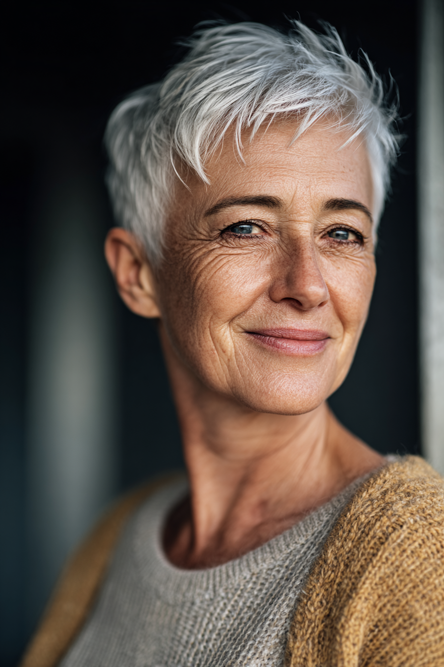 gray-short-choppy-cut