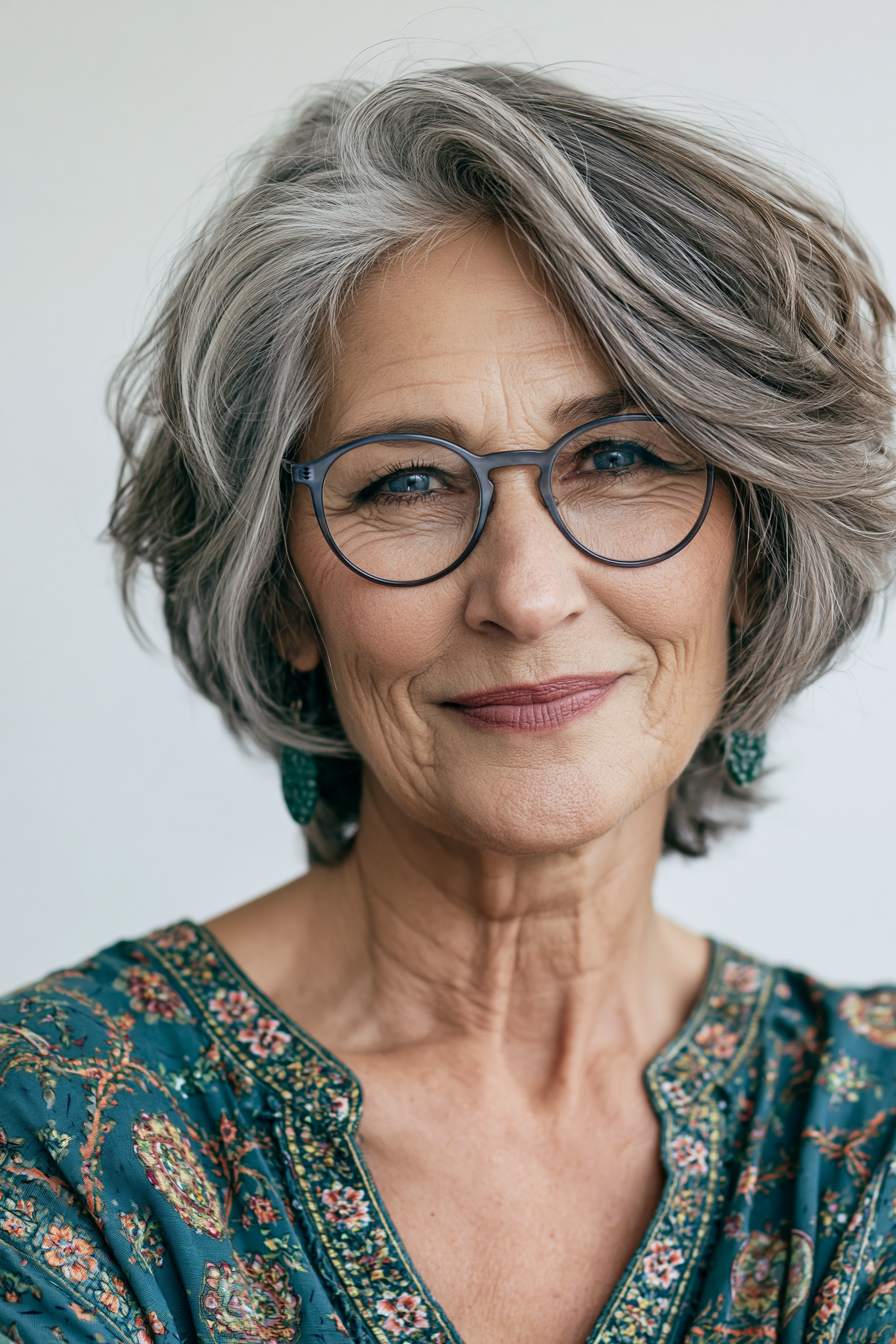 layered-chin-length-bob-with-brown-frame