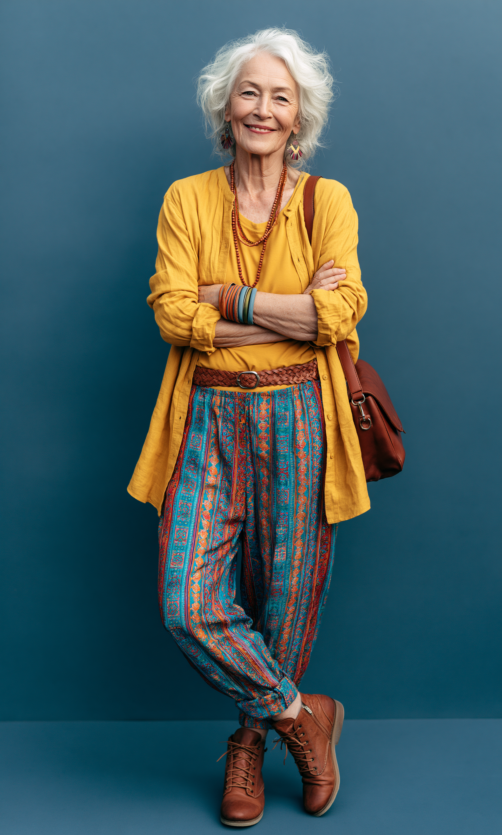 Mustard Cardigan and Trouser Outfit