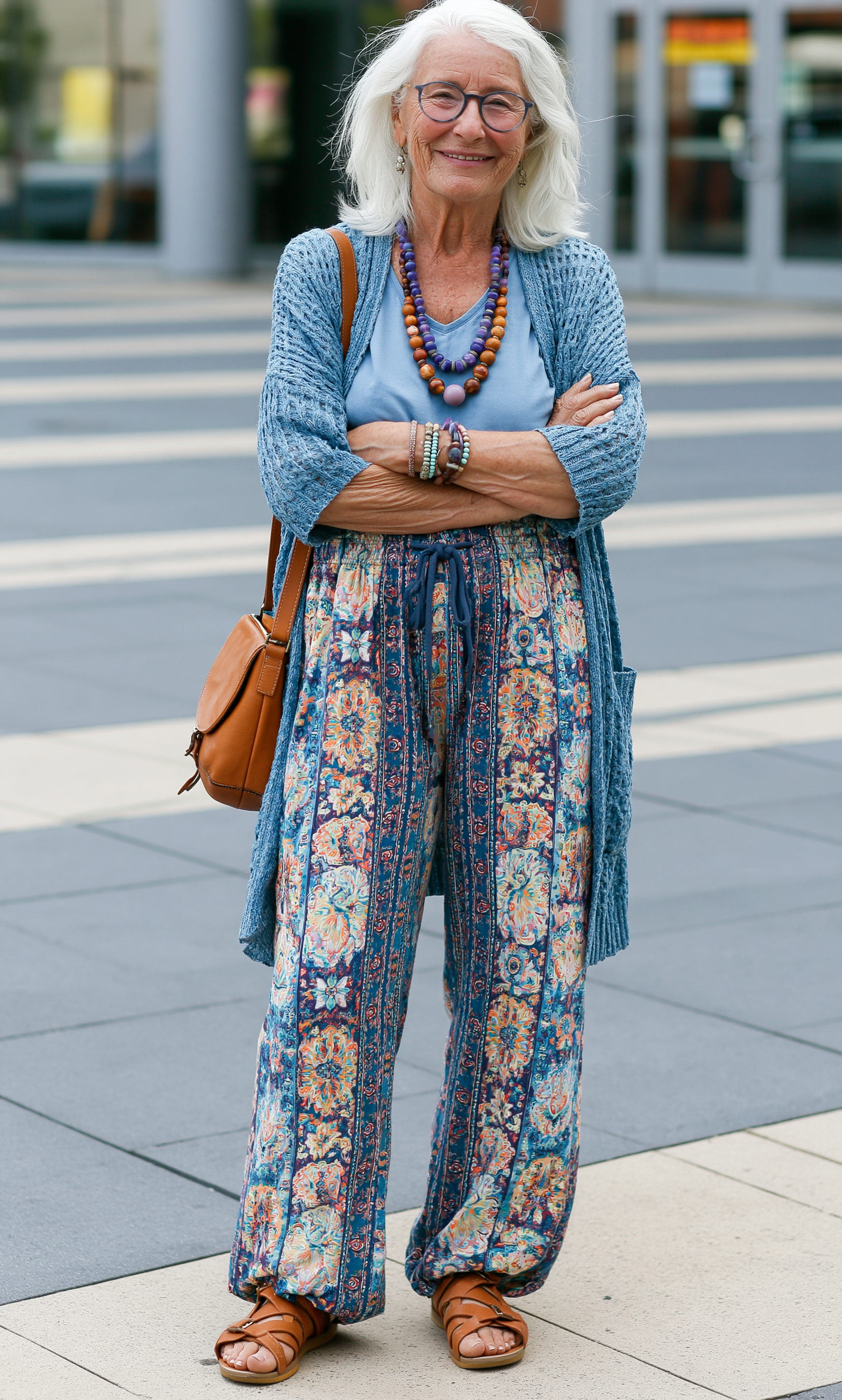 Floral pant with Statement Scarf
