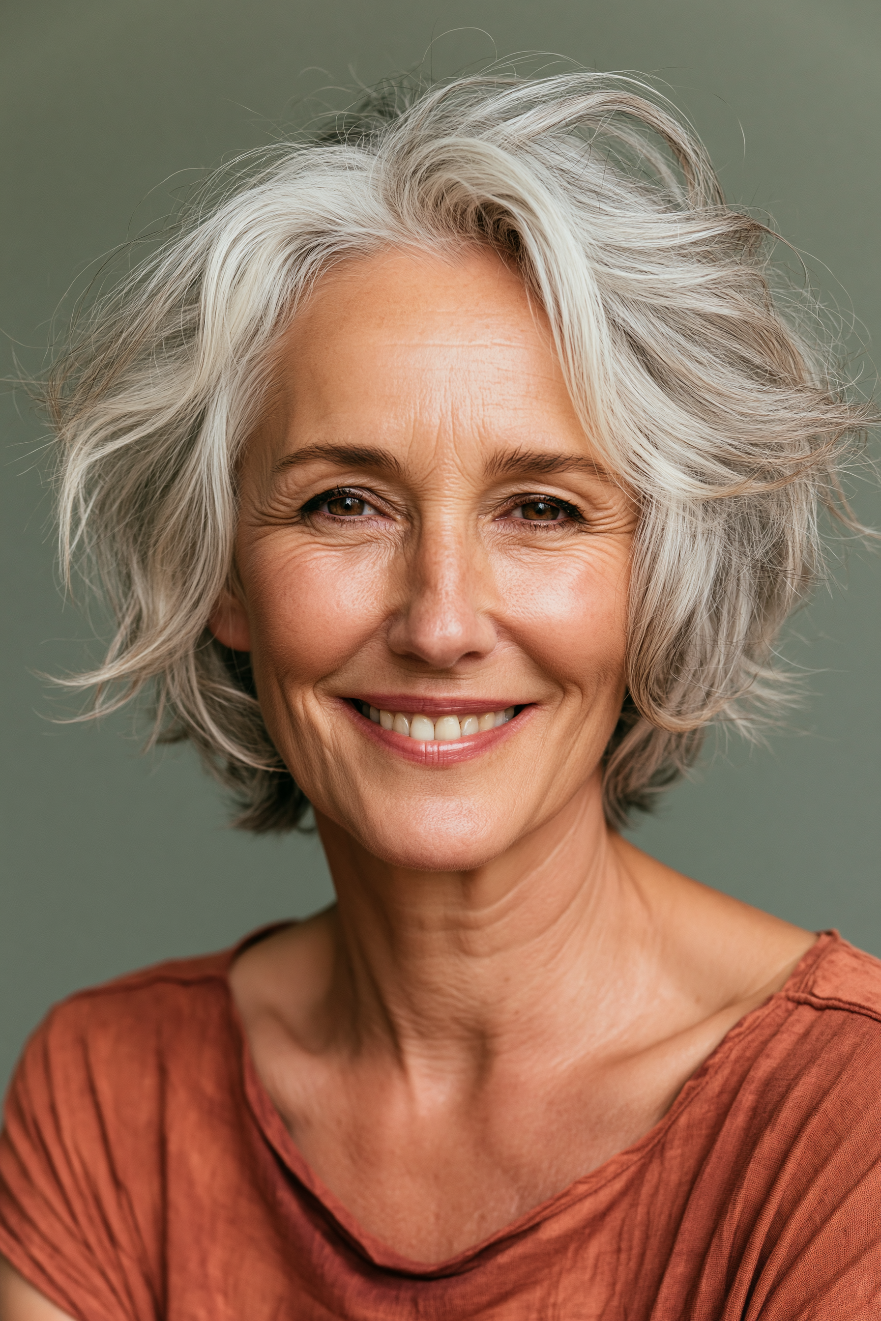 middle-parted-gray-messy-cut