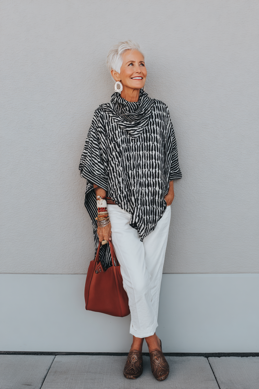 monochromatic-poncho-look