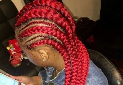 Colored cornrow hairstyles