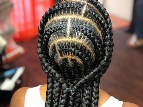 Cornrow hairstyle for thick hair
