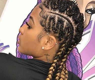 Cornrow braided hairstylewith twist