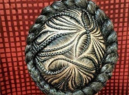 Stylish cornrow braids with halo
