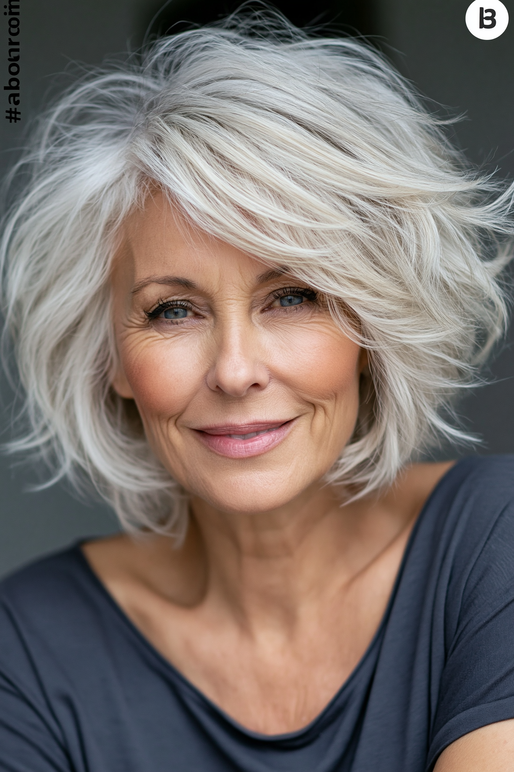 Voluminous Feathered Silver Bob