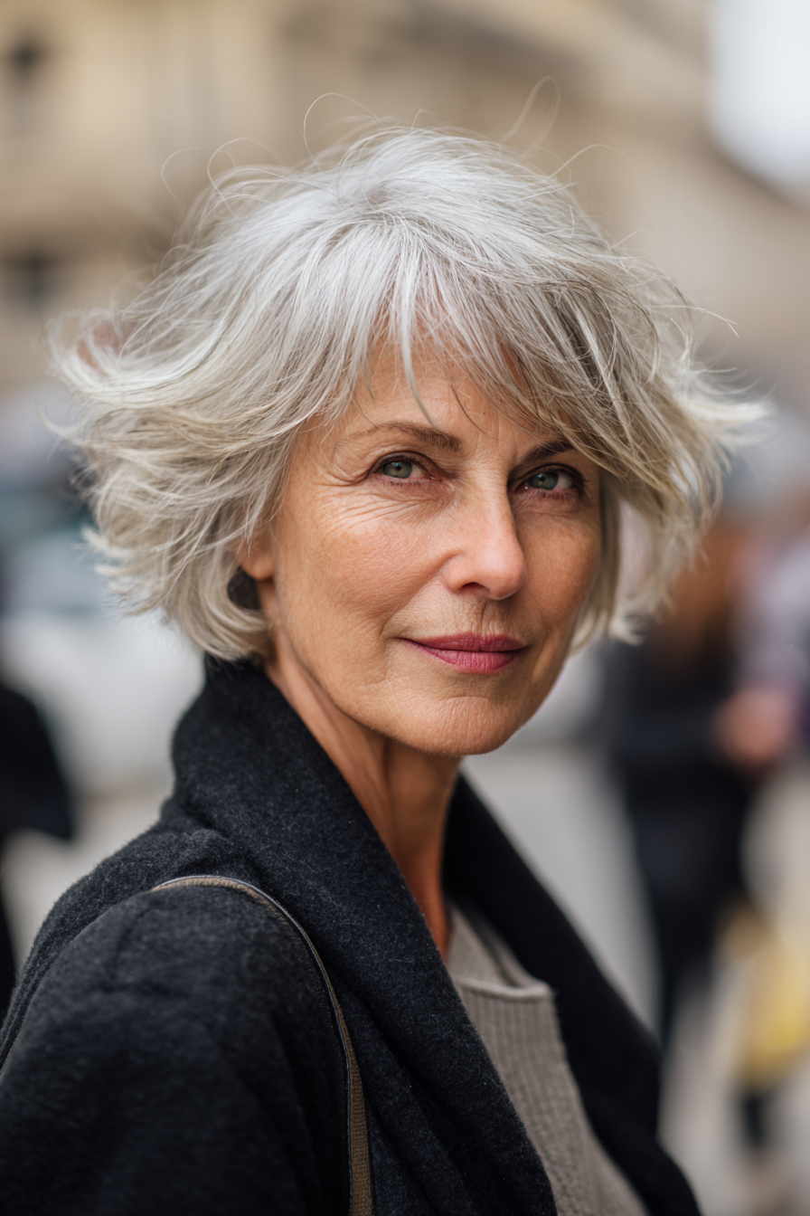 Modern Chic French Bob with Wispy Bangs