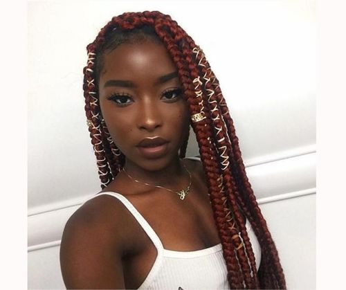 Box braids with thread