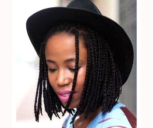 Chic bob with box braids