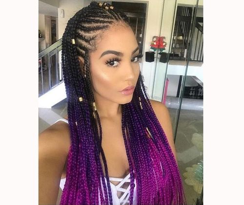 Three toned fulanj box braids