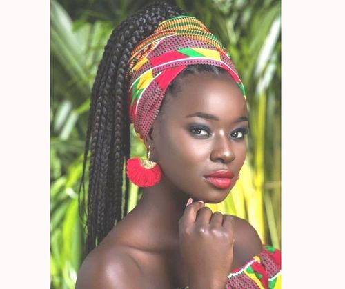 Stylish box braids ponytail