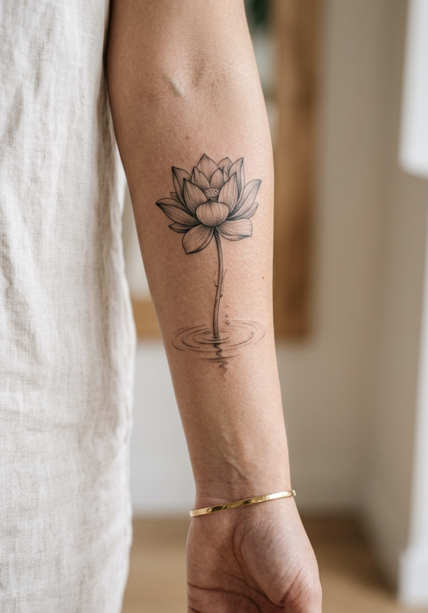 lotus-tattoo-growth-and-overcoming-hardship