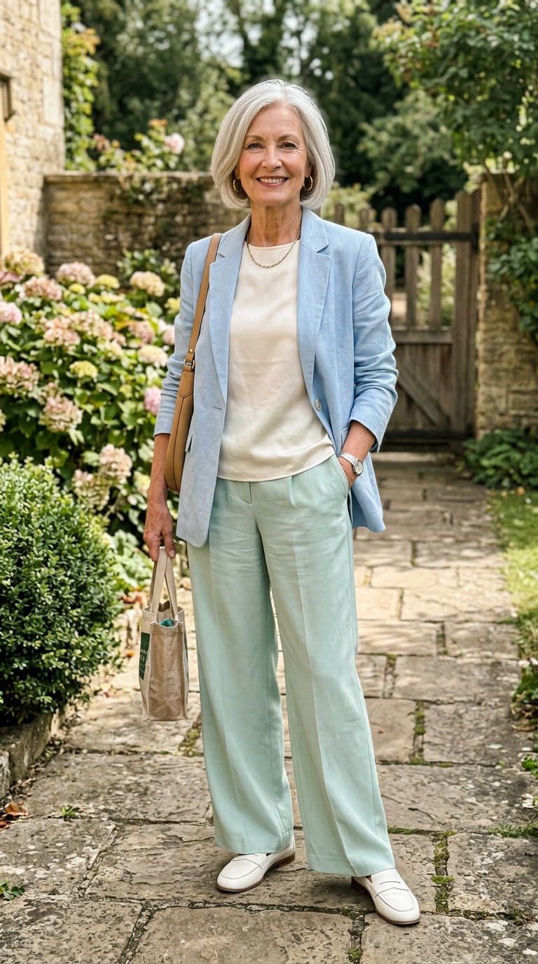 Pastels & Soft Tailoring with Sky Blue Blazer