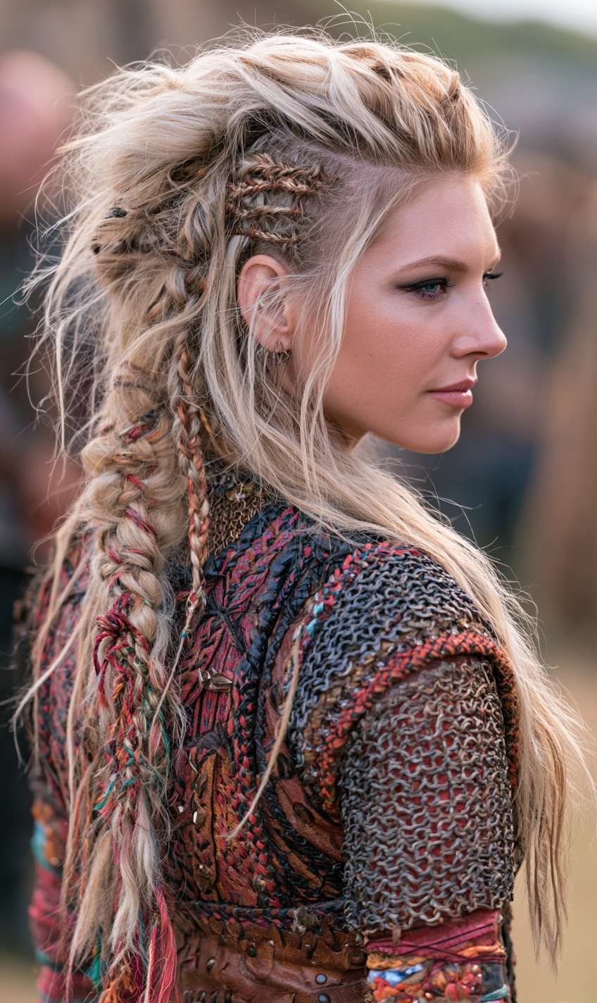Volumized Side Weave Braid Mohawk Braid
