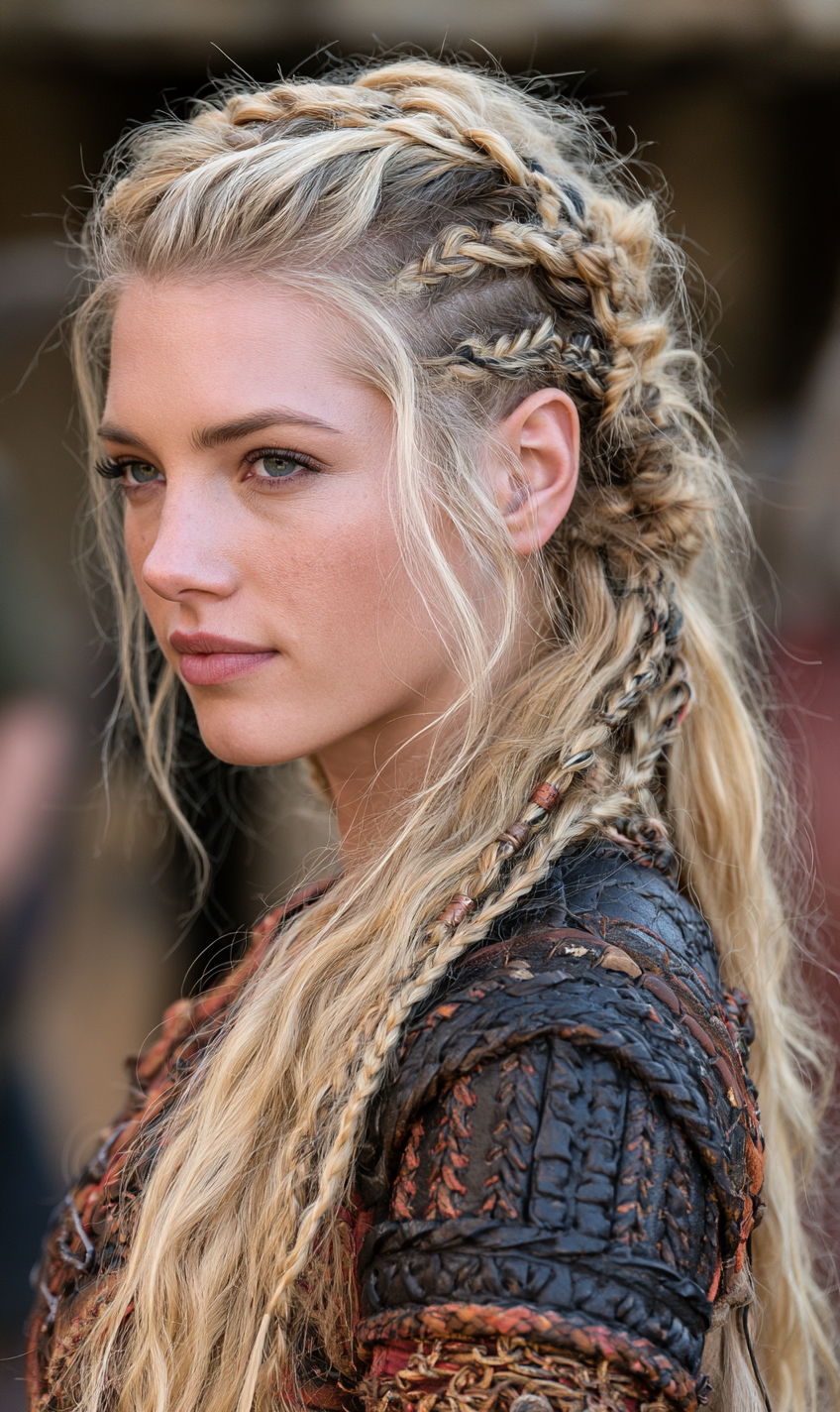 Cornrow side detail warrior braid