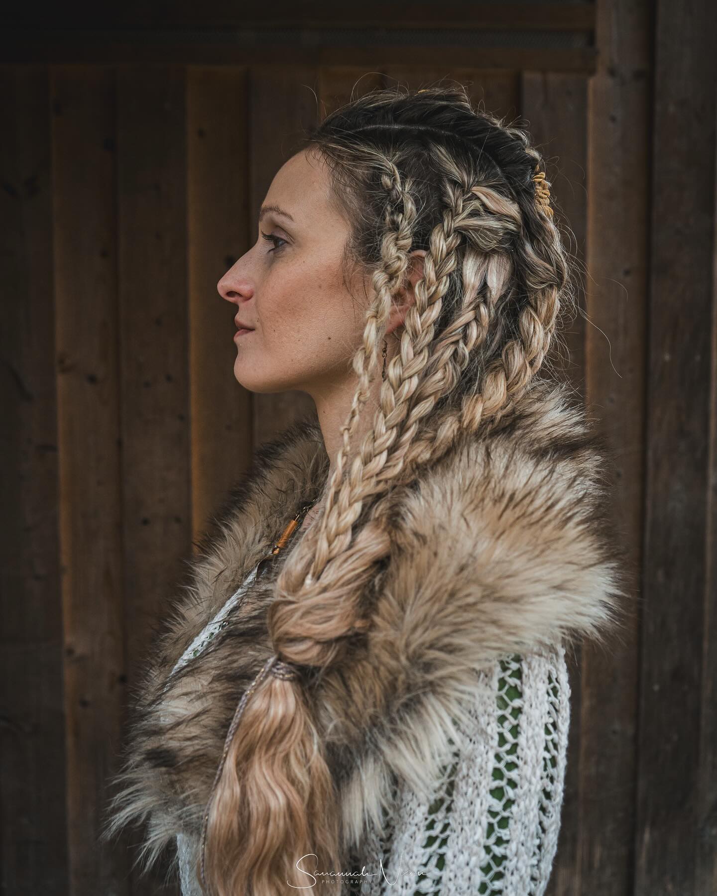 Textured Viking Faux Hawk With Accent Cord