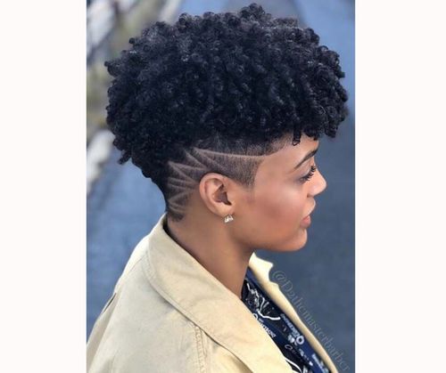 Curly Mohawk With Designer Edges